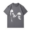 Men's 100% Cotton Crew Neck Short Sleeve T-Shirt, Distressed Sneaker Footprint Print Casual Comfortable Breathable Lightweight Tee for Daily Wear Stre