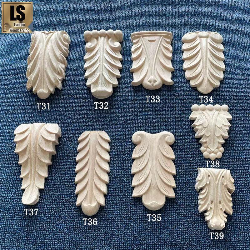 Intaglio su Legno in Stile Europeo: Colonna portacandele da camino, Staffa a trave francese e Decorazione per armadio