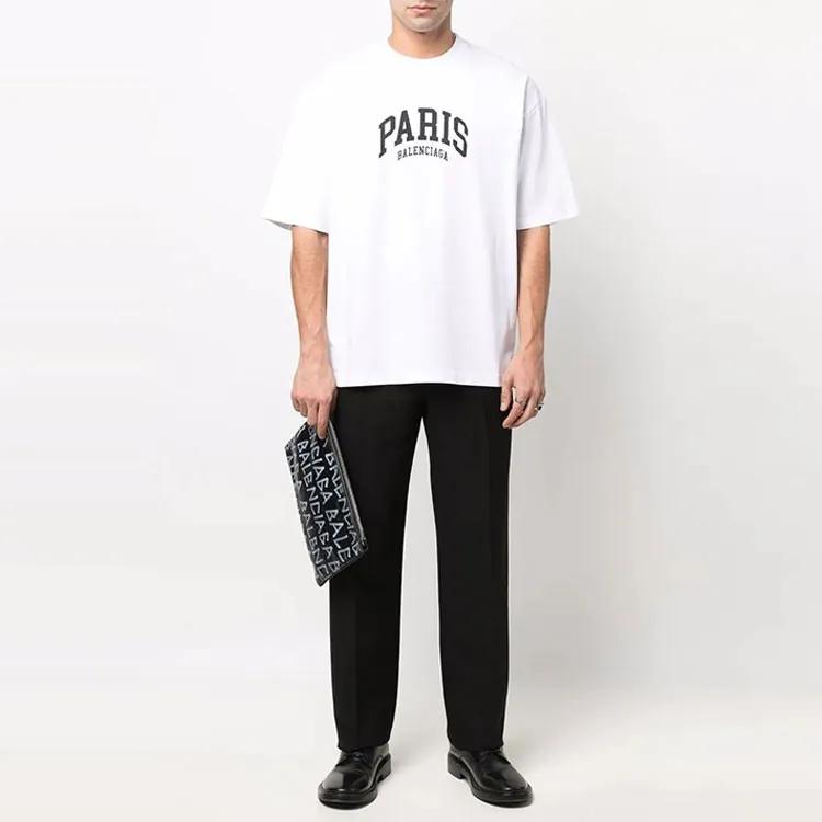 Balenciaga Letter Print Crew Neck Short Sleeved SS22 T Shirt Unisex White (Unisex) T-Shirts 612966TLVL79040