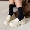 New Thick Heel Women's Lefu Shoes Anti Slip and Waterproof Academy Shoes Comfortable British Design Shoes
