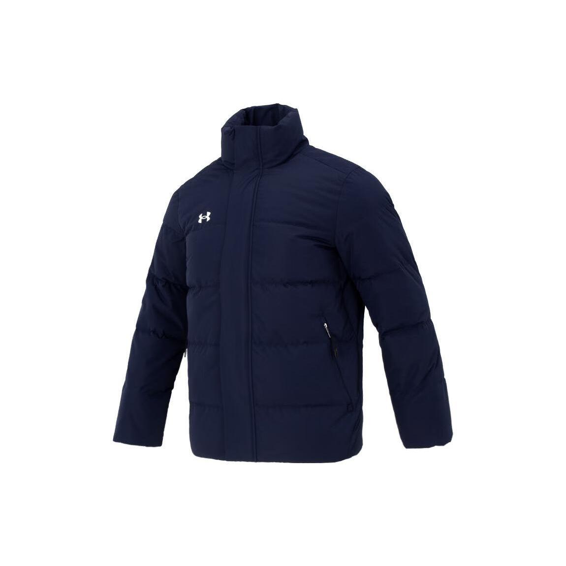 

Under Armour Однотонная повседневная куртка-пуховик с воротником-стойкой и длинными рукавами, унисекс, верхняя одежда, темно-синяя 23600802-409 S