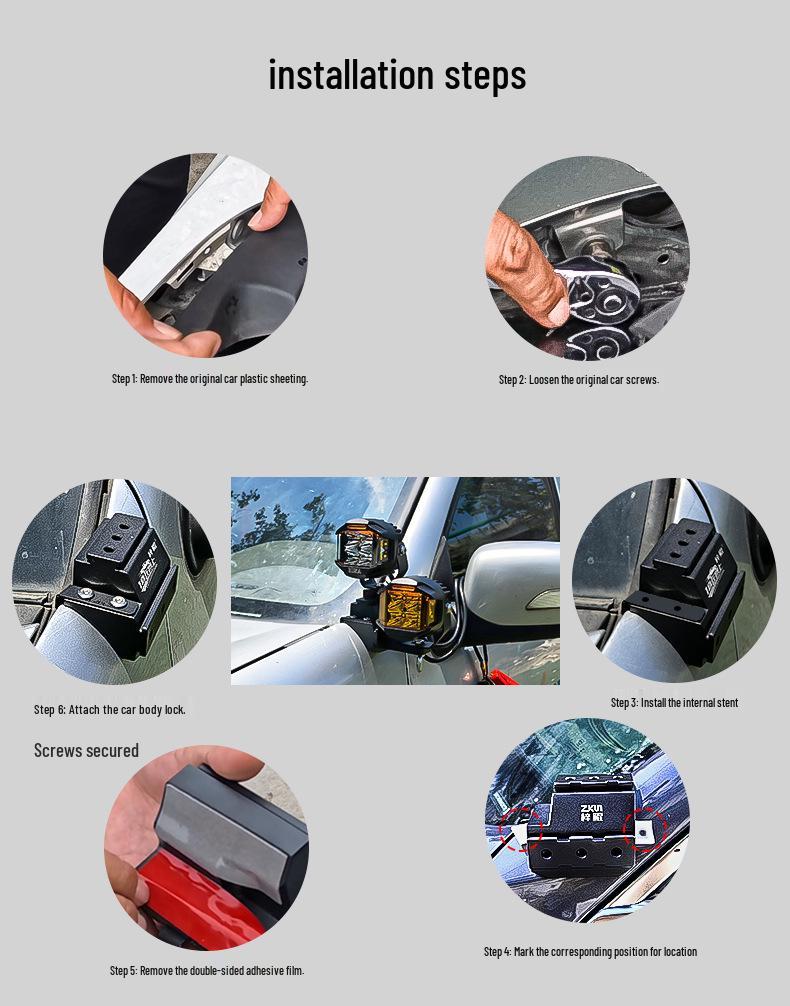 LED Spotlight A-Pillar Quick-Release Bracket for Great Wall Pickup Fengjun 5