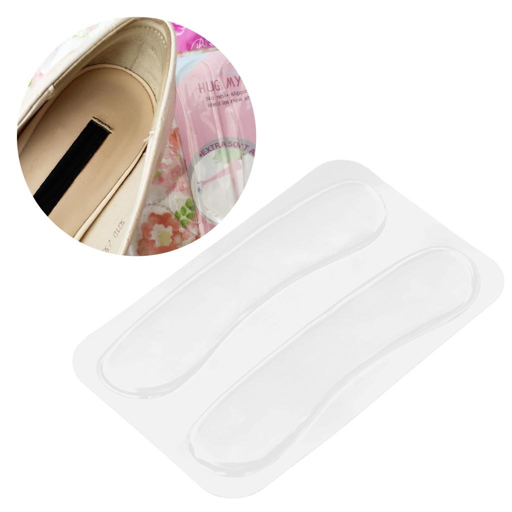 2pcs Transparent Silicone Heel Grips AntiSlip Blister Prevention Heel Liner Cushion Pad