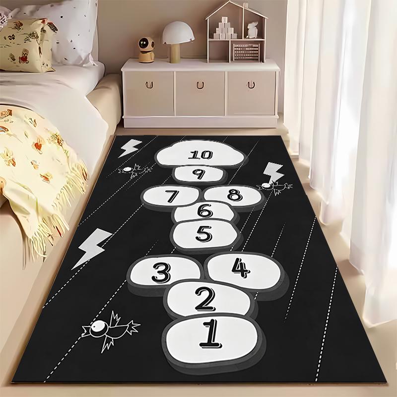 Colorful Hopscotch Rug Design for Kids Suitable for use as an anti-slip game mat for living room and bedroom sofas