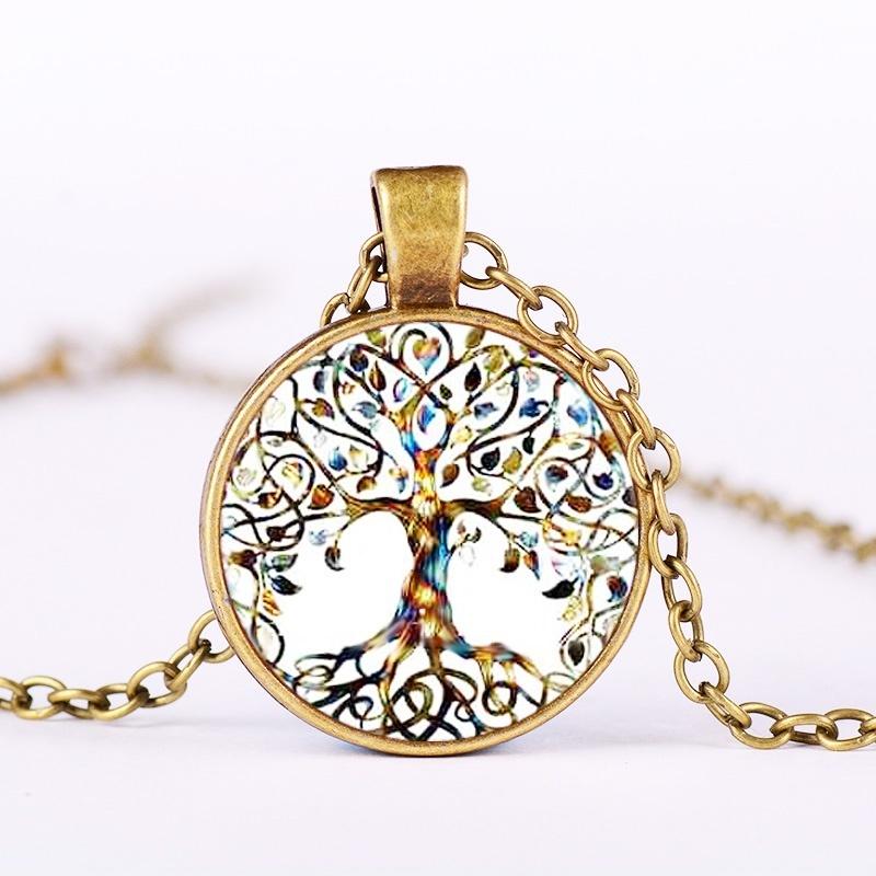 Fashion Jewelry Classic Unique Personality Craftsmanship Tourism Craft Life Tree Glass Cabochon Link