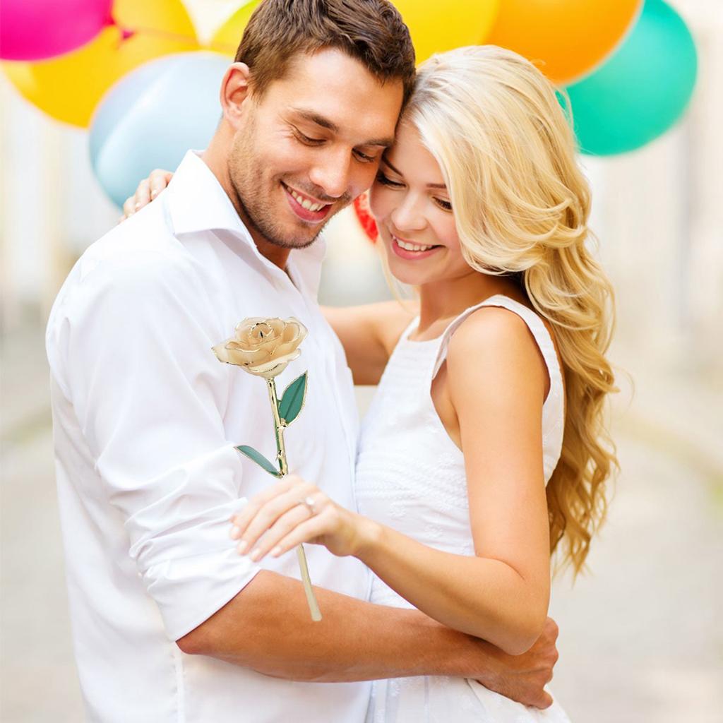 Long Stem Dipped 24k Gold Rose in Gift Box with Stand Gift for Her ( Rose with Stand)