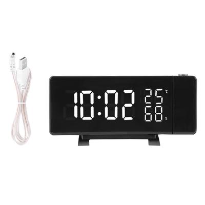 Digital Clock 3 Color Projection LED Switch Display Time Clock Temperature Humidity FM Radio 12