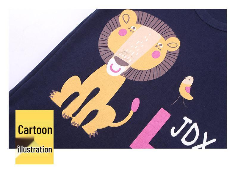 Pure Cotton Flannel Autumn/Winter Girls' Round Neck Underwear Set