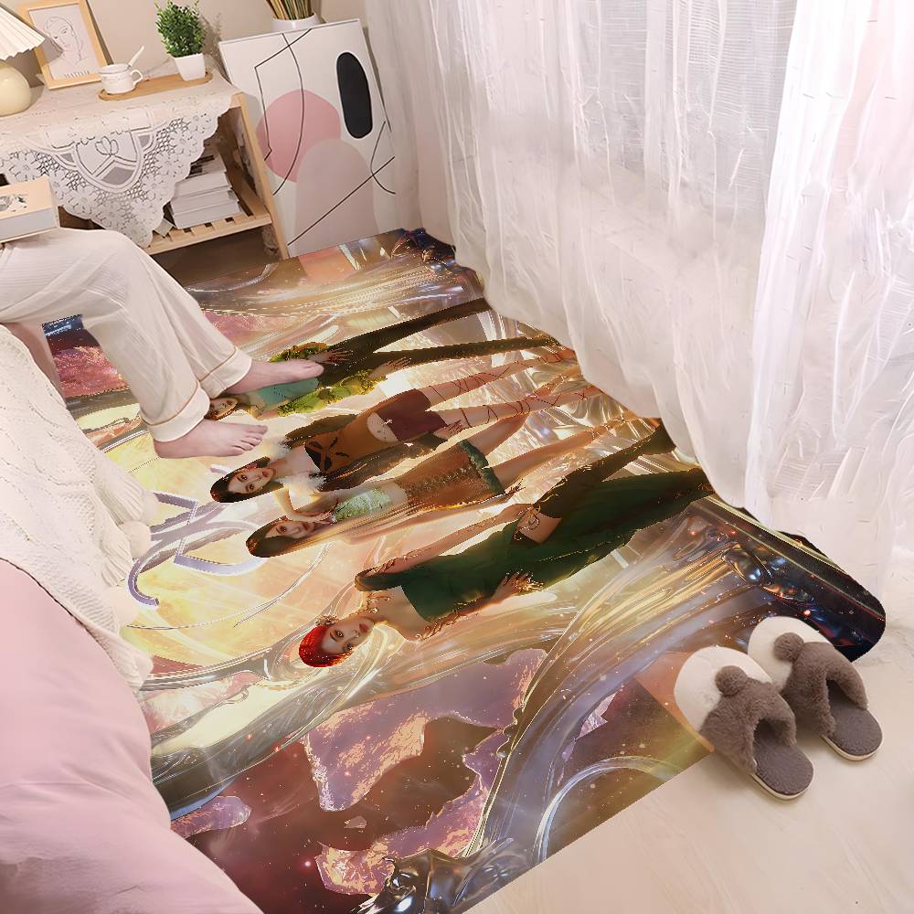 KPOP Korean Girl Group A-AespaS Floor Mat Non-Slip Laundry Room Mat Laundry Decor Balcony Child Living Room Household Carpets