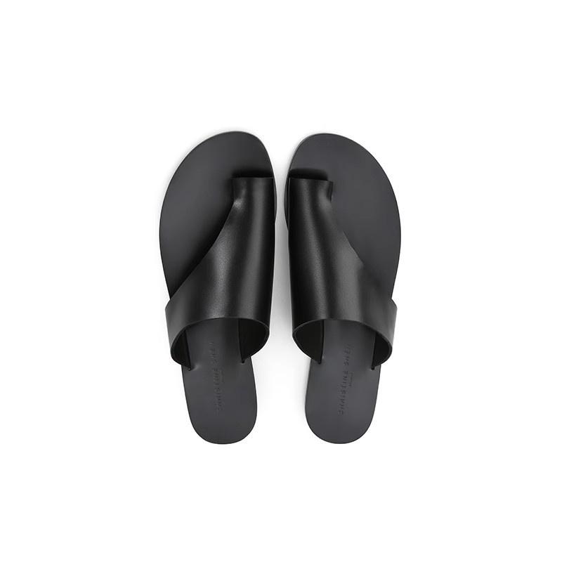 

Мода 2024 Лето Новые Комфортные Модные Черные Простой Носок Набор Плоская Подошва Мягкая Дышащая Подошва Тапочки Для Женщин 34(Foot22cm)