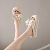Bow High-heeled Slippers Women's Summer Wear New Fashion Heightening Platform Sandals Women's Shoes