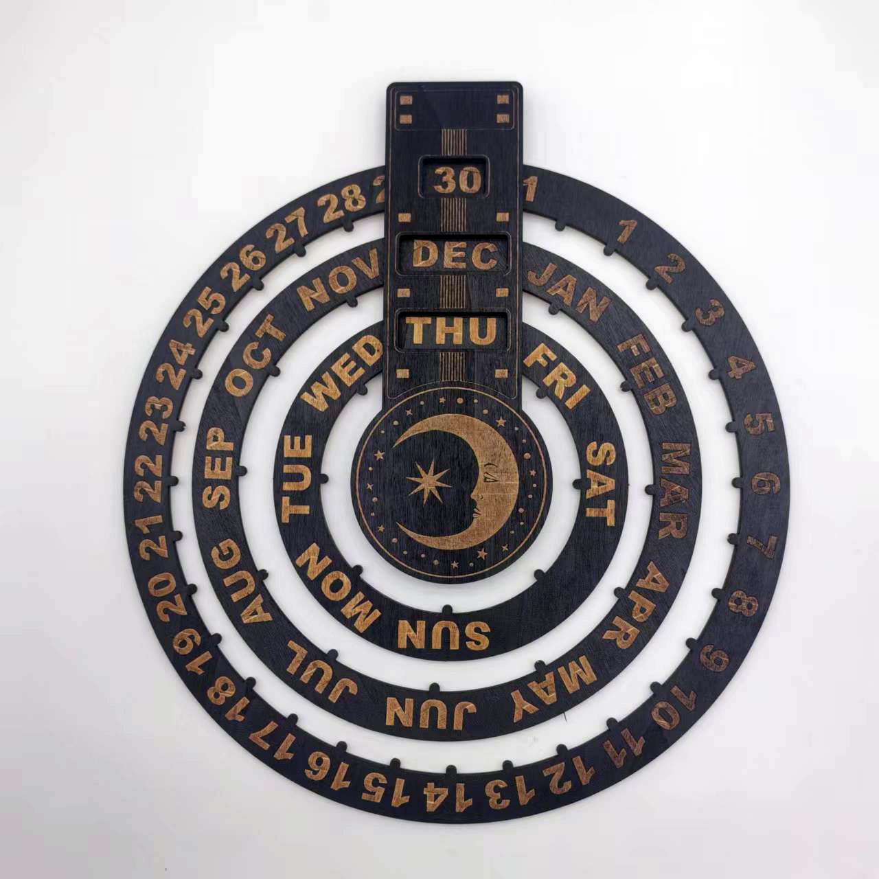 

Вечный календарь подвесной круглый домашний декор офисный декор настенный деревянный домашний декор винтажный круглый циферблат календарь