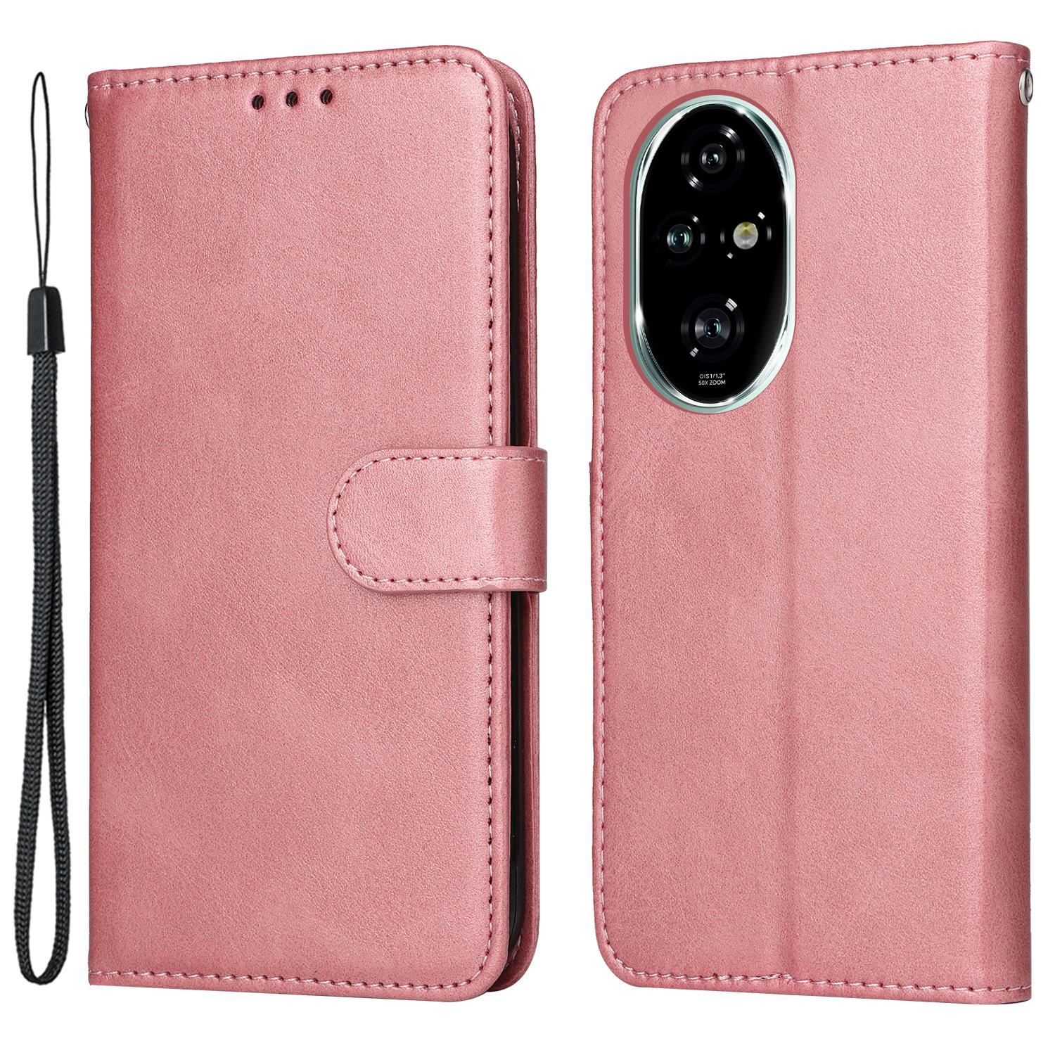 

For Honor 200 Pro 5G Case PU Leather Wallet Card Slots Flip Phone Cover Pink