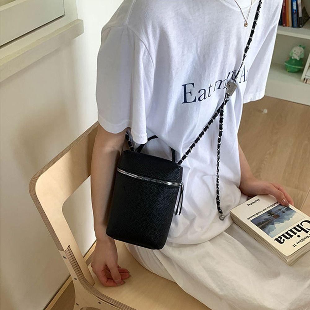 Small Leather Square Bag Solid Color Women’s Handbag Fashion Single Shoulder Bag  Lady