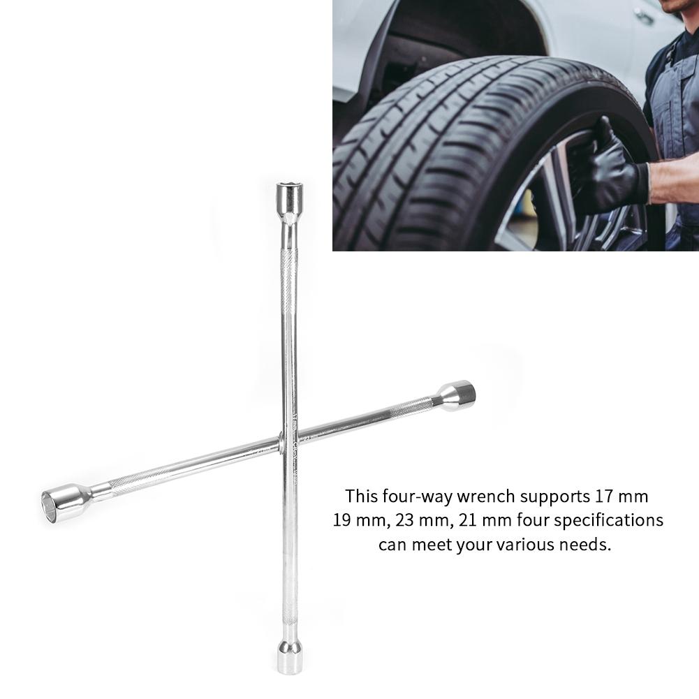 Car Repair Tools 4 Way Wheel Socket Wrench Universal Spanner Tire Removal Tool