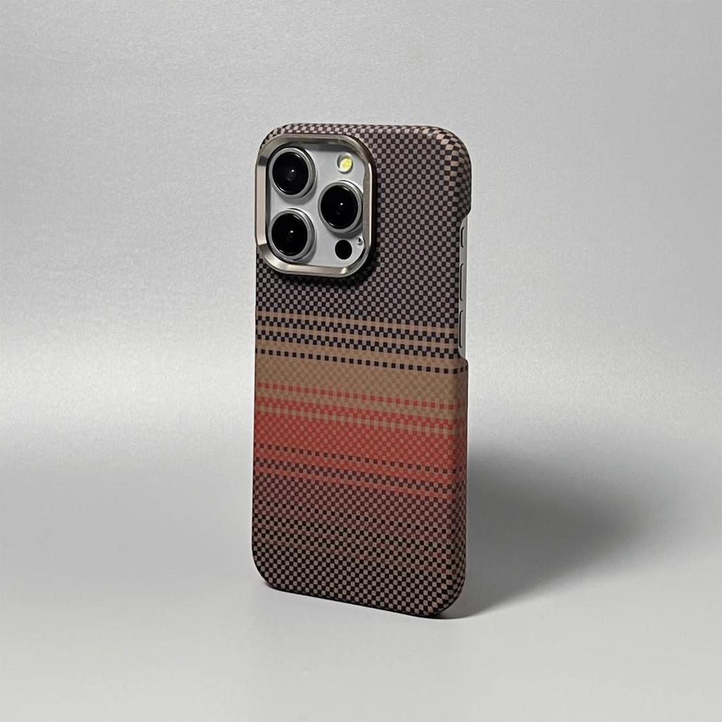 Kevlar Carbon Fiber Magnetic Half-Cover Case for iPhone 17 Pro Max