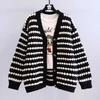 Women's Knitted Sweater Cardigan New Mid Long V-neck Cardigan Sweater Autumn/winter