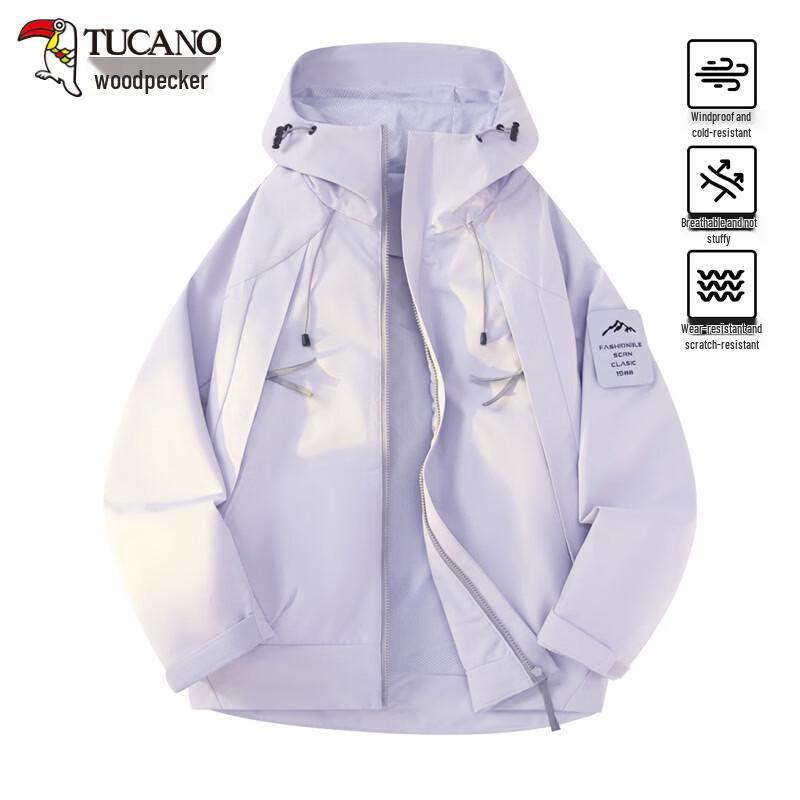 TUCANO Women's Autumn Loose Fit Hooded Windbreaker Jacket