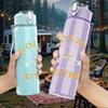 1PC Golden Gym Vintage Text Print 750ml colorful plastic sports water bottle leakproof pop up lid with straw for outdoor work home use
