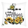 New Green Plant Print Letter Sunflower Print Pillowcase Home Sofa Cushion Cover