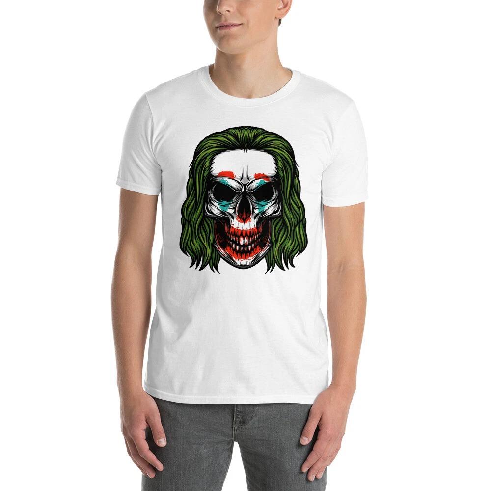 Joker Skull Unisex T-Shirt Gothic Death Grunge Rock Punk Biker Horror Emo S