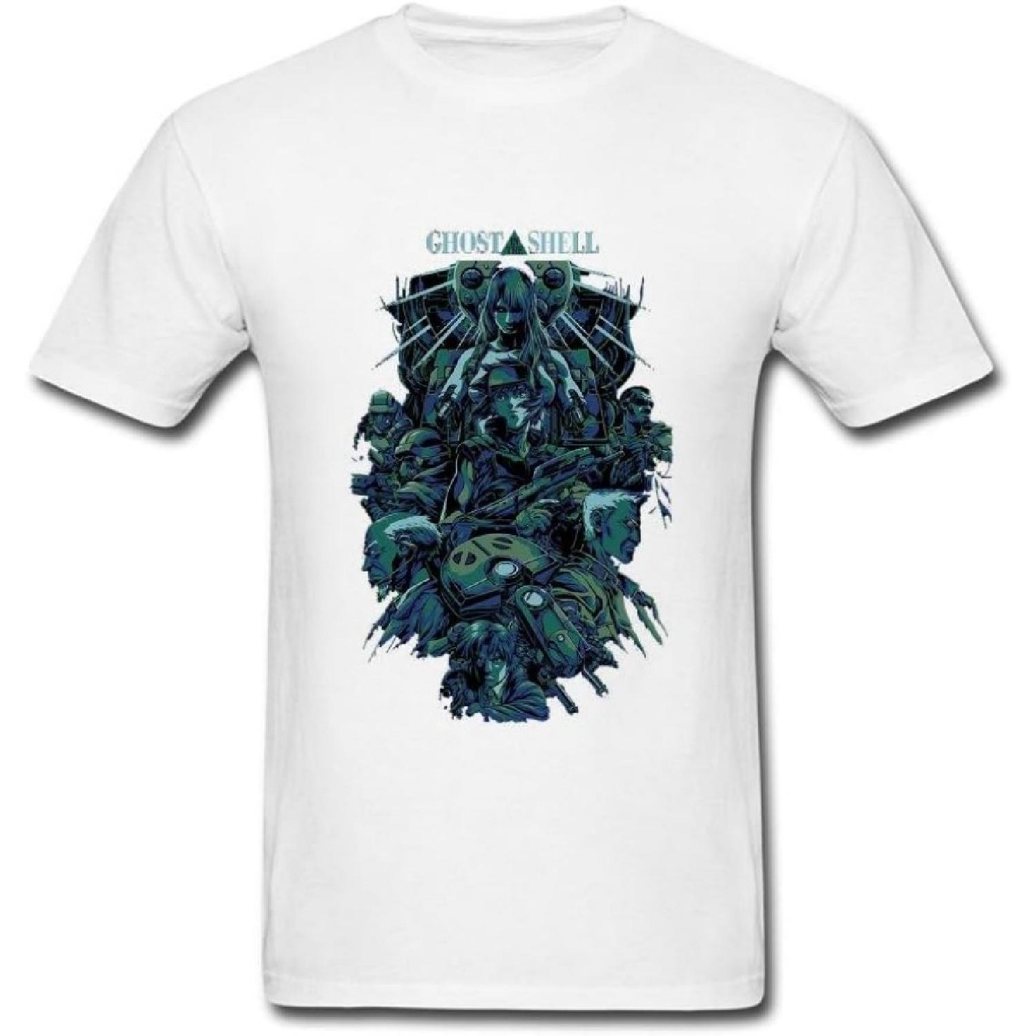 JuDian Anime Ghost In The Shell Art T Shirt For Men S белый