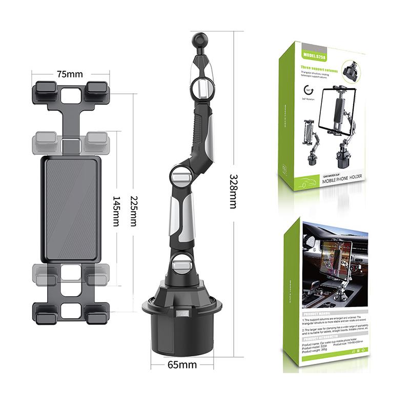 Upgraded Holder Phone Mount Adjustable Long Arm Car Phone Mount for Cup Holder, Universal 360° Swivel Tablet & Smartphone Holder