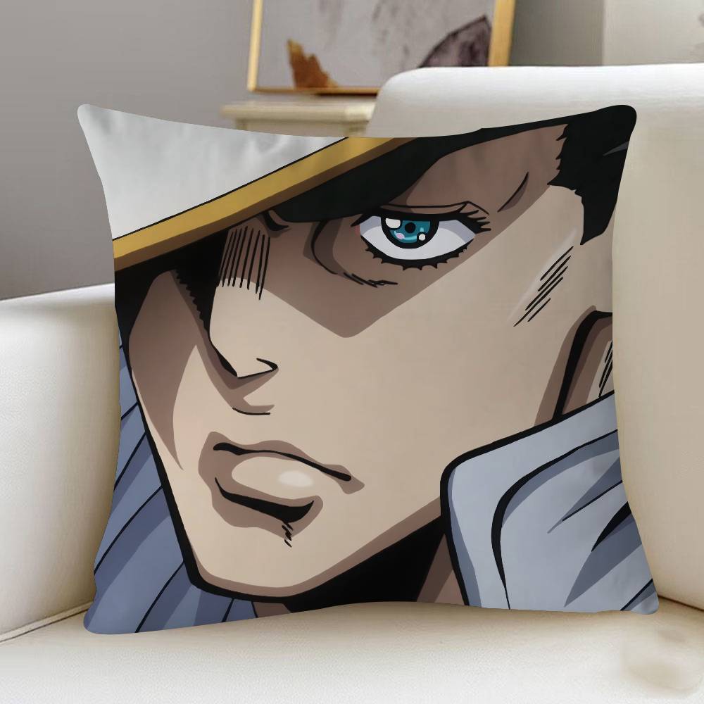 J-Jotaro Kujo J-JOJO 45*45cm Cushion Cover Pillow Cover Decor Pillowcase Home Pillowcase For Couch Pillow