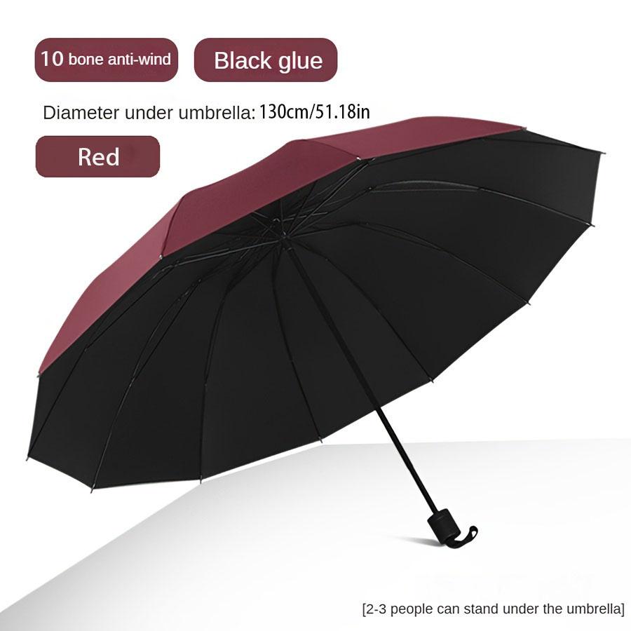 Parapluie Extra Large Imperméable 130CM Parapluie Résistant 190T Anti-Choc Parapluie Solide Anti-Vent UV Isolation Parasol Portable