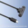 1pc USB Type C Male To Female 90° Angle Panel Mount Screw Connector Data Power Charger Cable for Laptop Tablet Mobile Phone