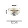 New Double-Ear Ceramic Soup Bowl - 10-Inch Underglaze Large Noodle Bowl for Chinese Household