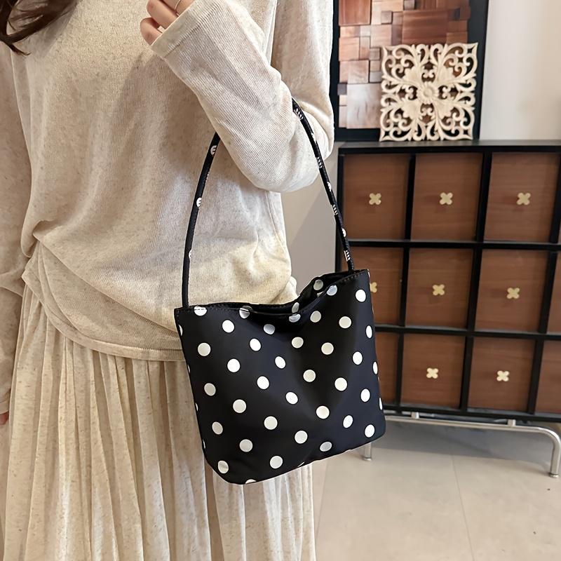 Niche polka dot handbag, women's versatile shoulder bag/underarm bag, small handbag for going out to work, lightweight design.