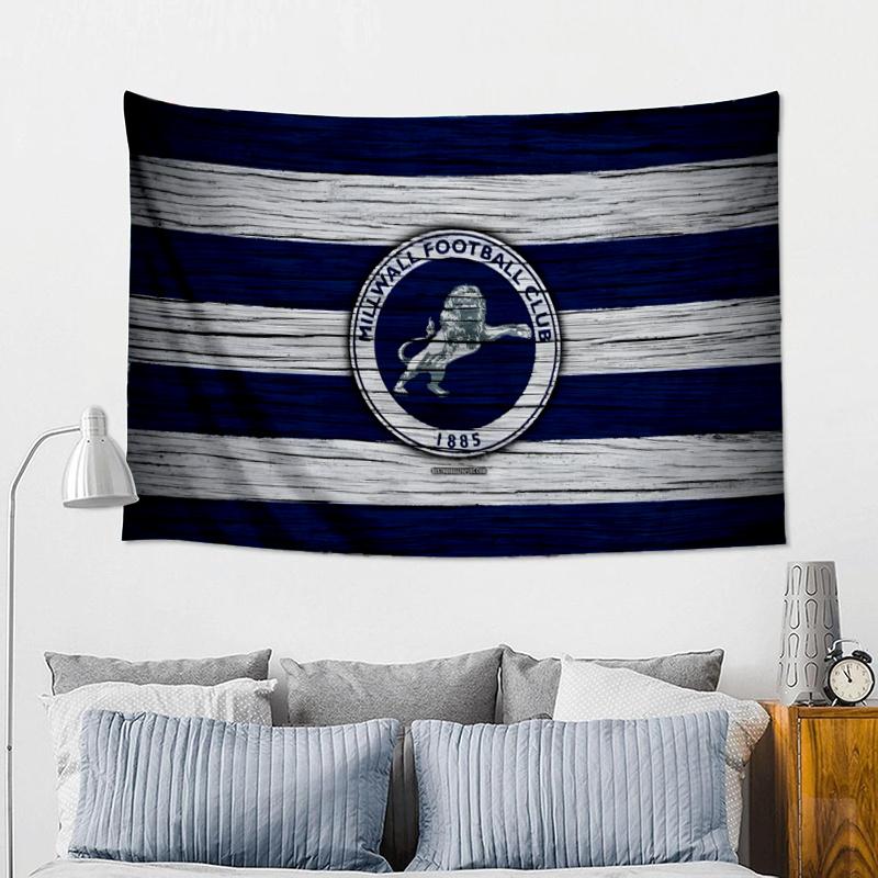 Millwall Fc Crest DesignPrinted Tapestry, Fabric Tapestry Wall Hanging Decoration for Bedroom, Living Room, Dorm Room Home Party Fan Gifts