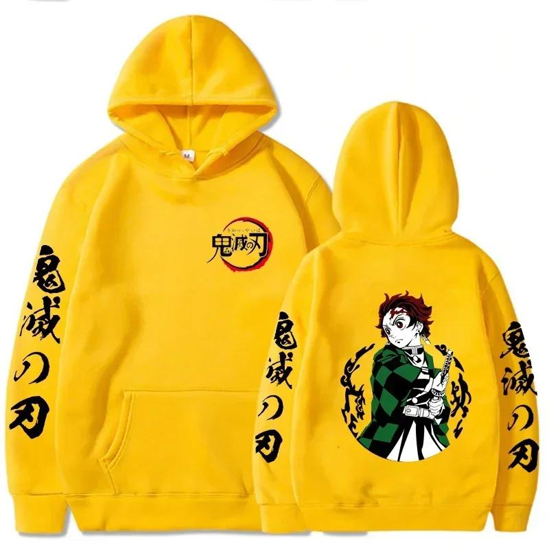 Japanese Anime Demon Slayer Kamado Tanjirou Hoodie Men Fashion Cartoon Hoody Pullover Harajuku Long-Sleeved Clothes Sweatshirts