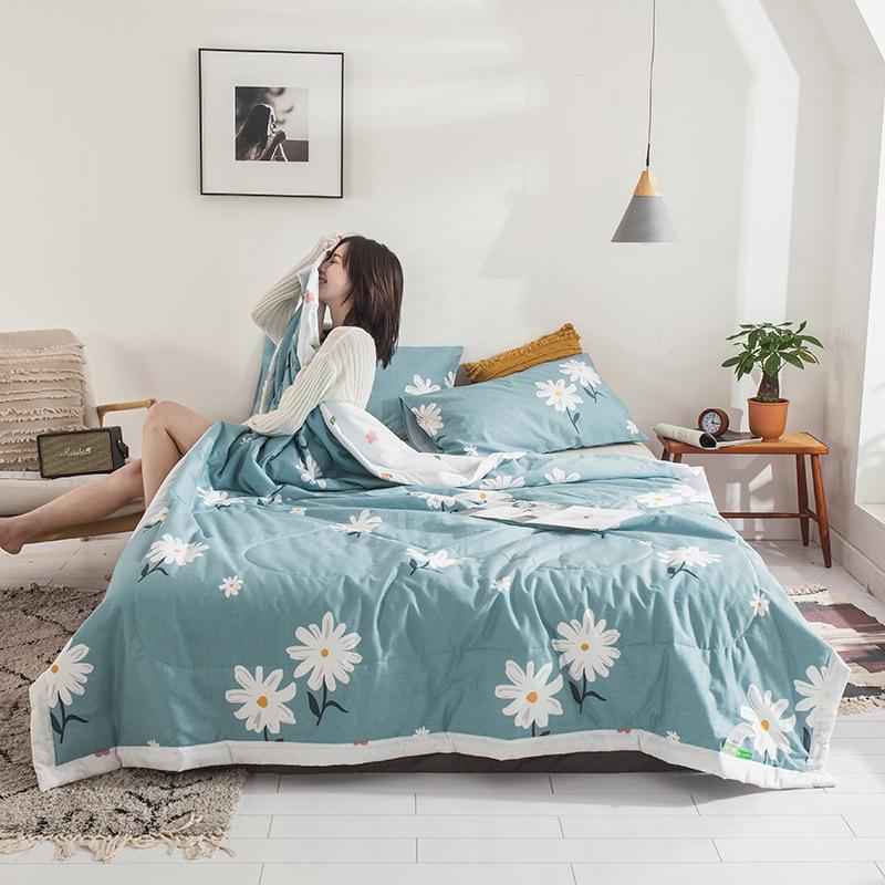 Pure Cotton Lightweight Summer Blanket - Washable, Air Conditioning Suitable for Adults & Kids 110*150 Children s