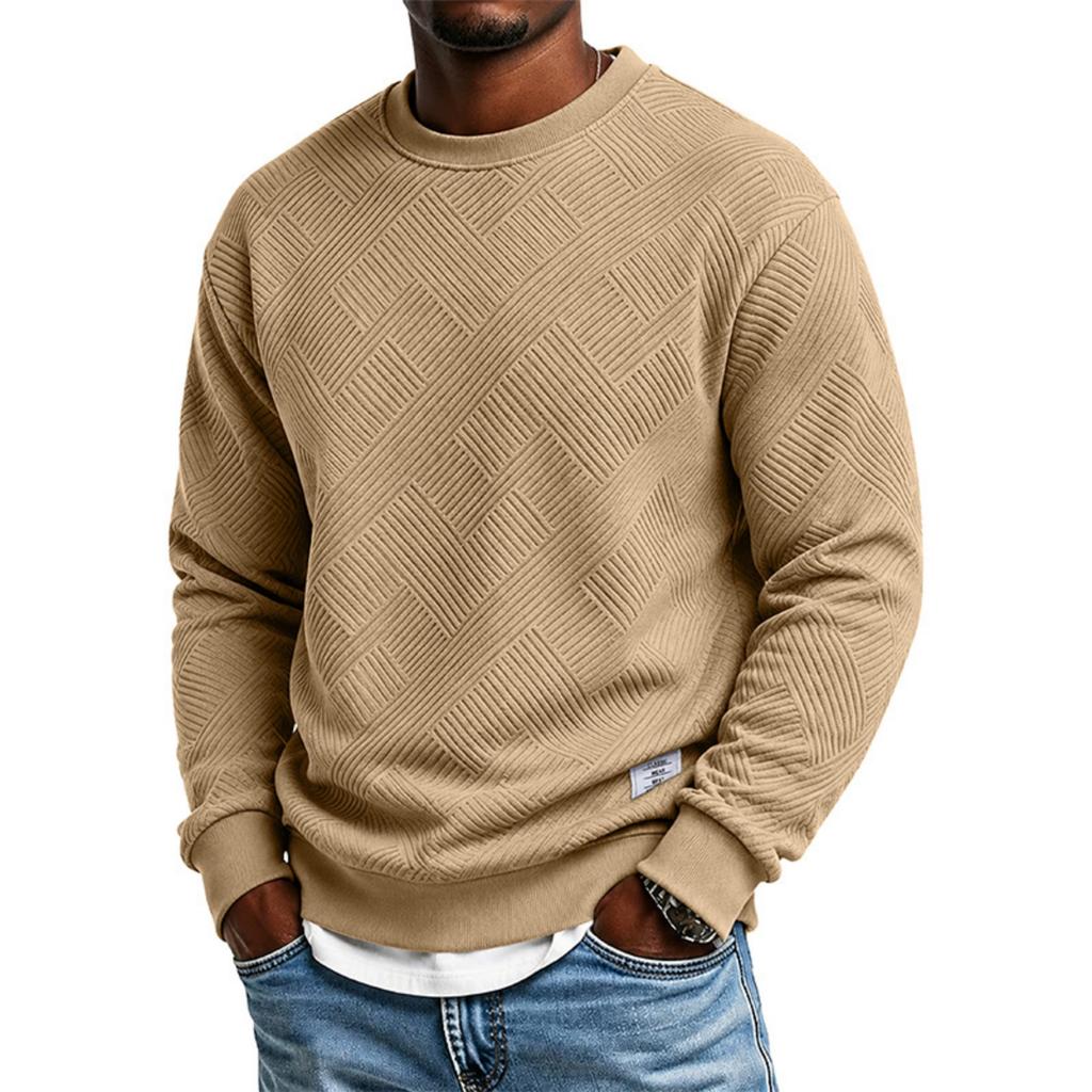 Felpa da uomo con girocollo, vestibilità ampia, top casual rétro