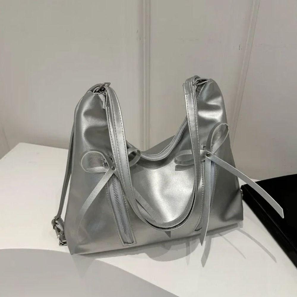 Korean Bows Armpit Bag Stylish Women's Handbags Fashion Bow Tote Bag  Commuting Bag