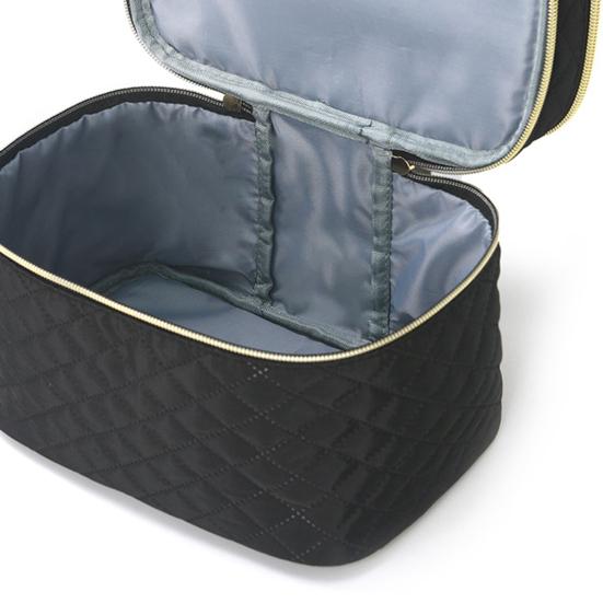 Travel Makeup Case Double Layer Makeup Bag with Handle And Multiple Compartments Cosmetic Organizer Case Portable Toiletry Bag for Women Business Trip