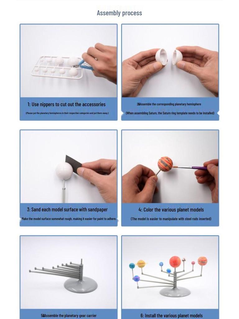 Handmade Celestial Model: Eight-Planet Solar System Toy for Primary Students