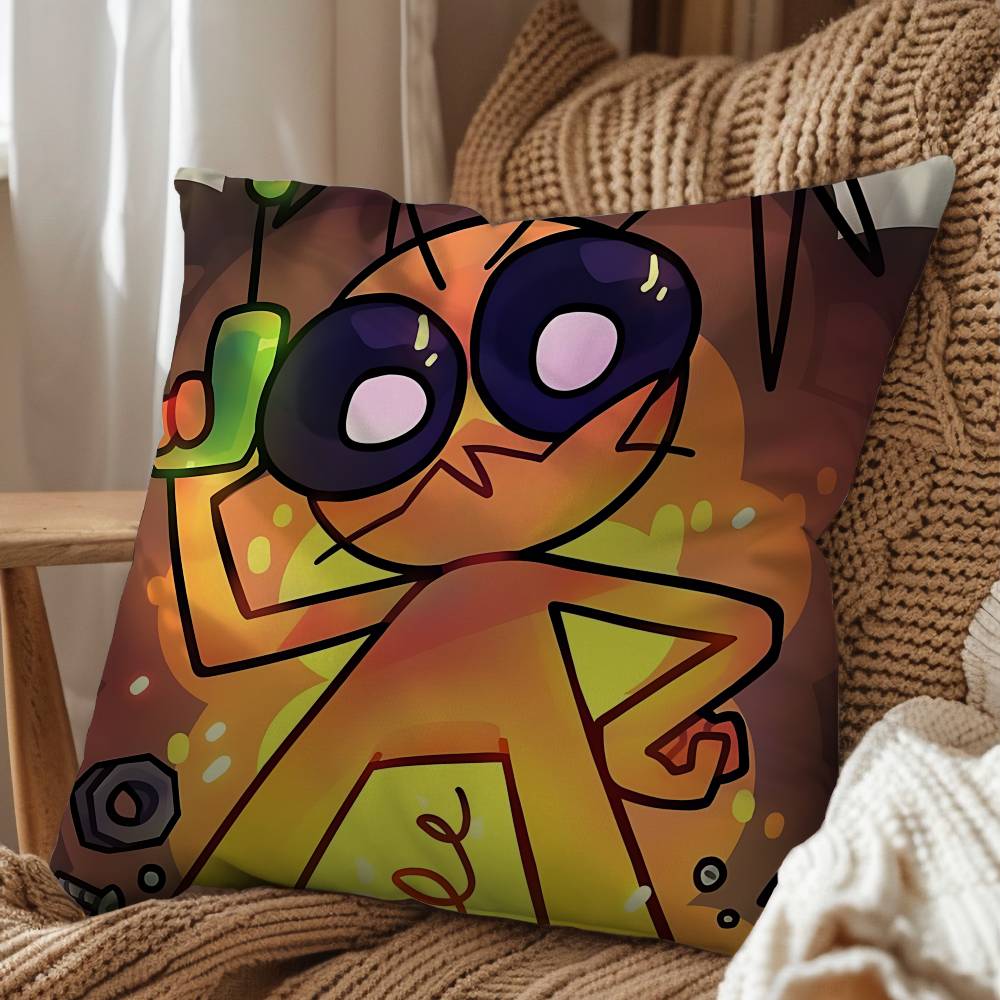 Game Big Battle AAlien Hominid Pillow Case Square DoubleSided Printing Short Plush Sofa Cushion Cover Bedroom Bedside Pillow