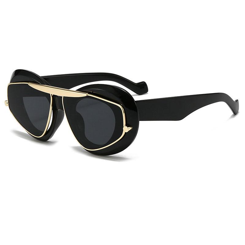 Fashion Large Frame Sunglasses Ins Street Shot  Cat-Eye Glasses Fashion Personality Anti-Ultraviolet Sunglasses