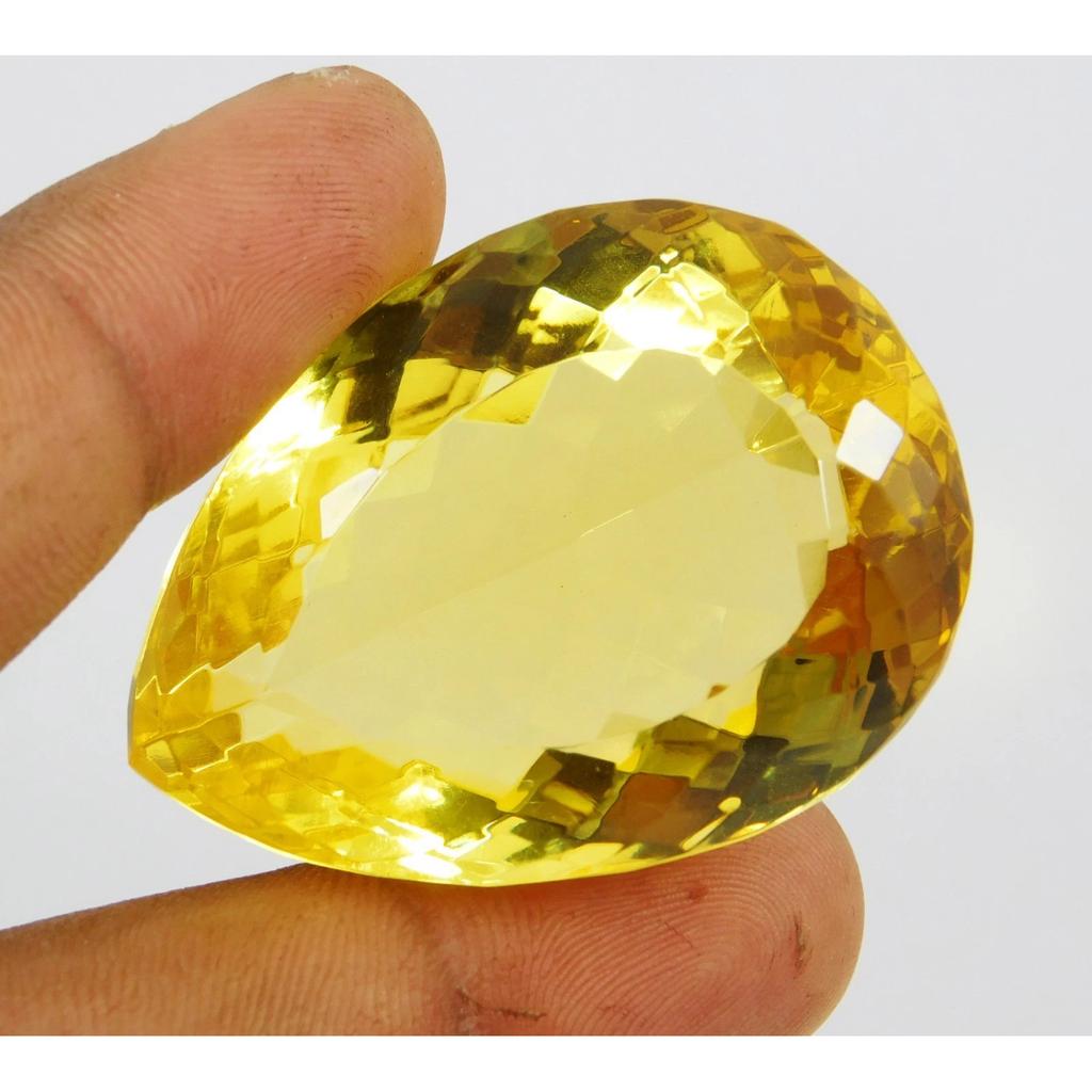 CERTIFIED 215.75 Ct Natural Yellow Citrine Pear Cut Brazilian Loose Gemstone