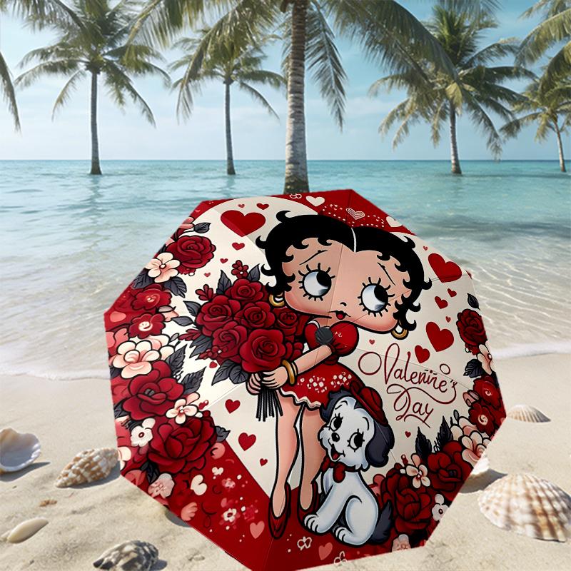 Betty Boop Print Umbrella Automatic Opening/ Closing - Portable Foldable Design - Daily use for Travel/Outdoor - Gift for Birthday