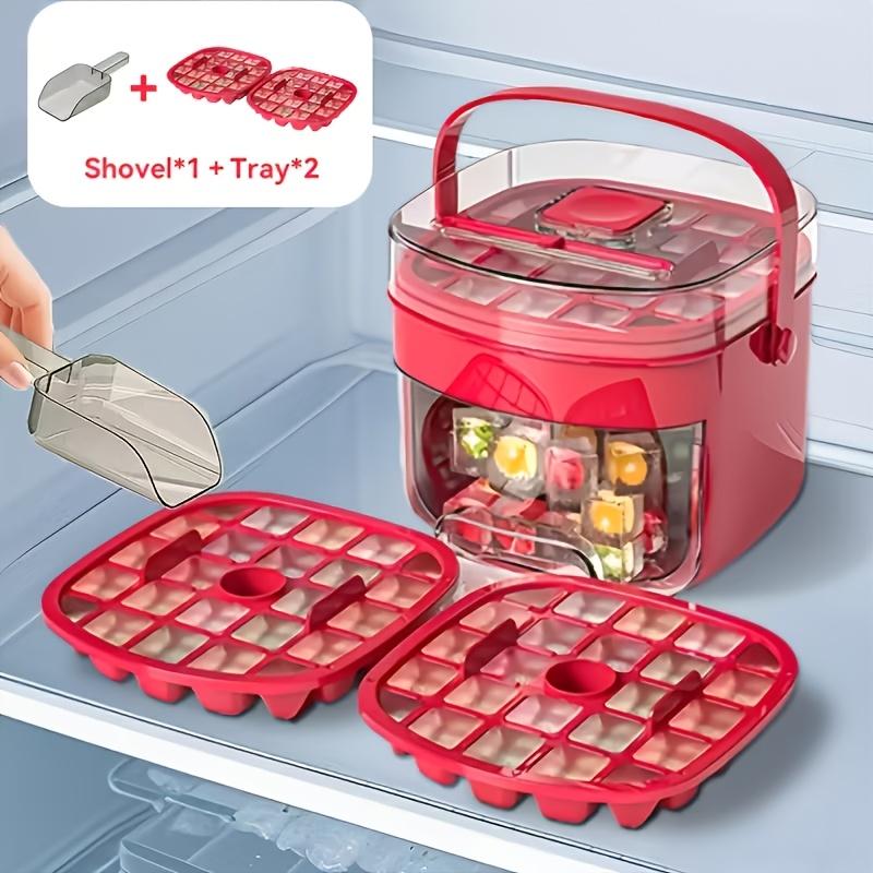 

Quick-freeze Double-layer Ice Cube Mold, One-click Ice Release Large-capacity Ice Tray Set, Food-grade Material Ice Storage Maker 1pc（50 compartments） красный