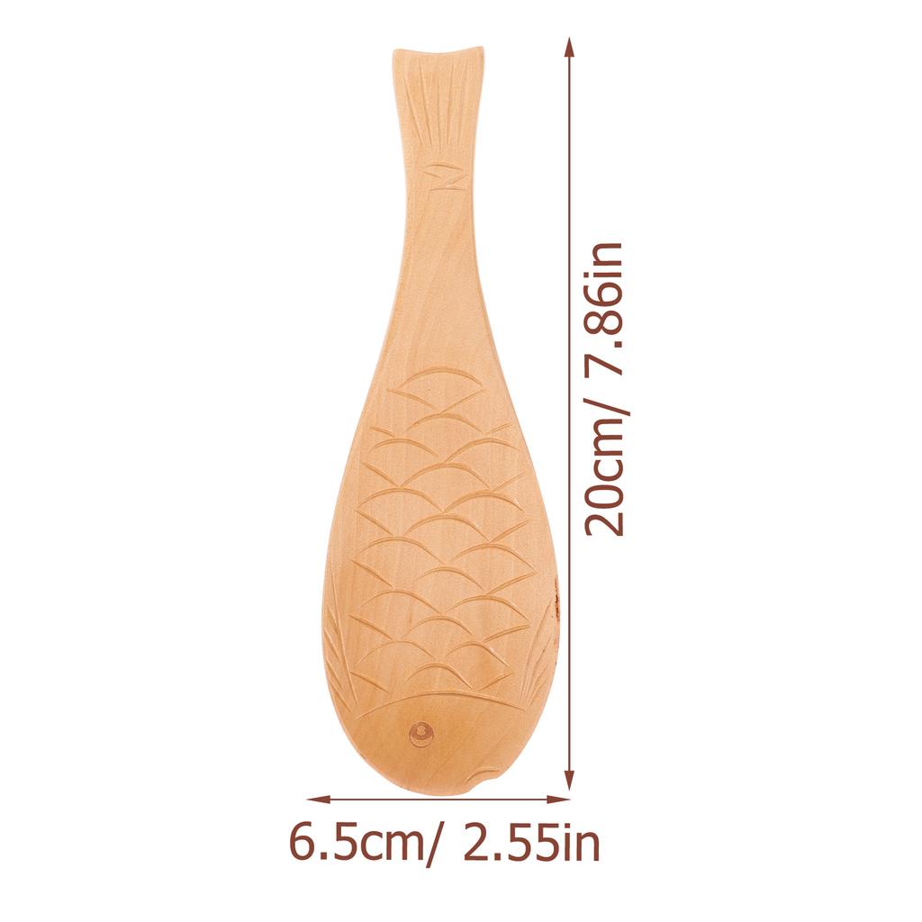 Fish Shape Wood Rice Wooden Serving Scoop Stirring Spoon For Home Kitchen Cooking Lightweight Ergonomic Design