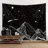 Mountain Starry Sky Tapestry Hippie Bohemian Wall Hanging Living Room Home Aesthetics Fabric Decoration Background Poster