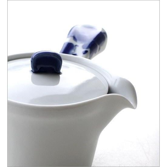 Teapot stylish made Japan Arita ware Imari white ceramic easy wash dishwasher safe kyusu fashionable cute modern Japanese style tableware luxurious