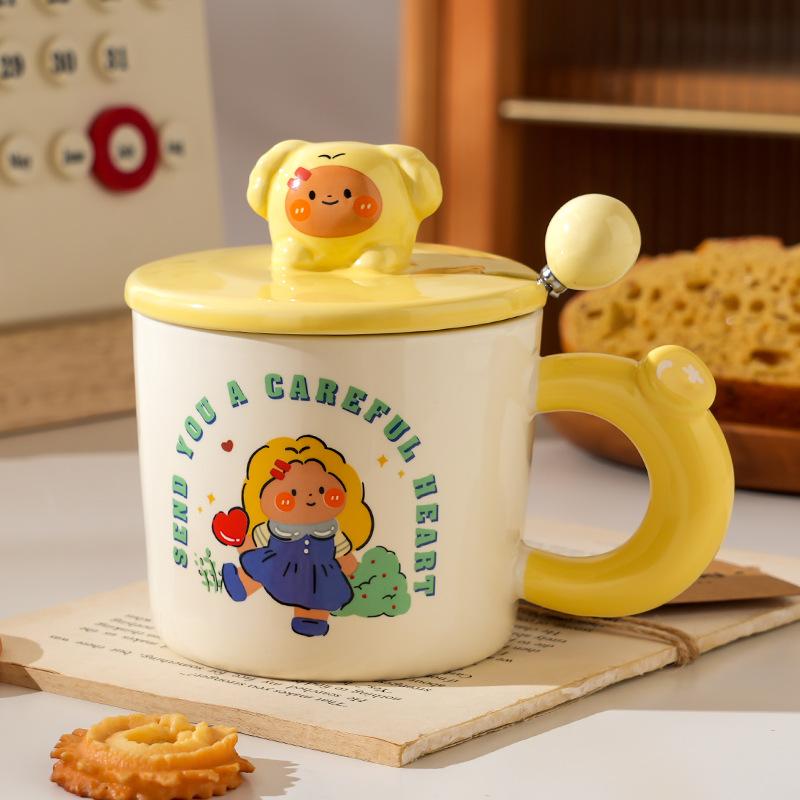 Ceramic Cup Cover with High Value Home Office Couple Water Cup Gift Box Creative Souvenir Gift Mug