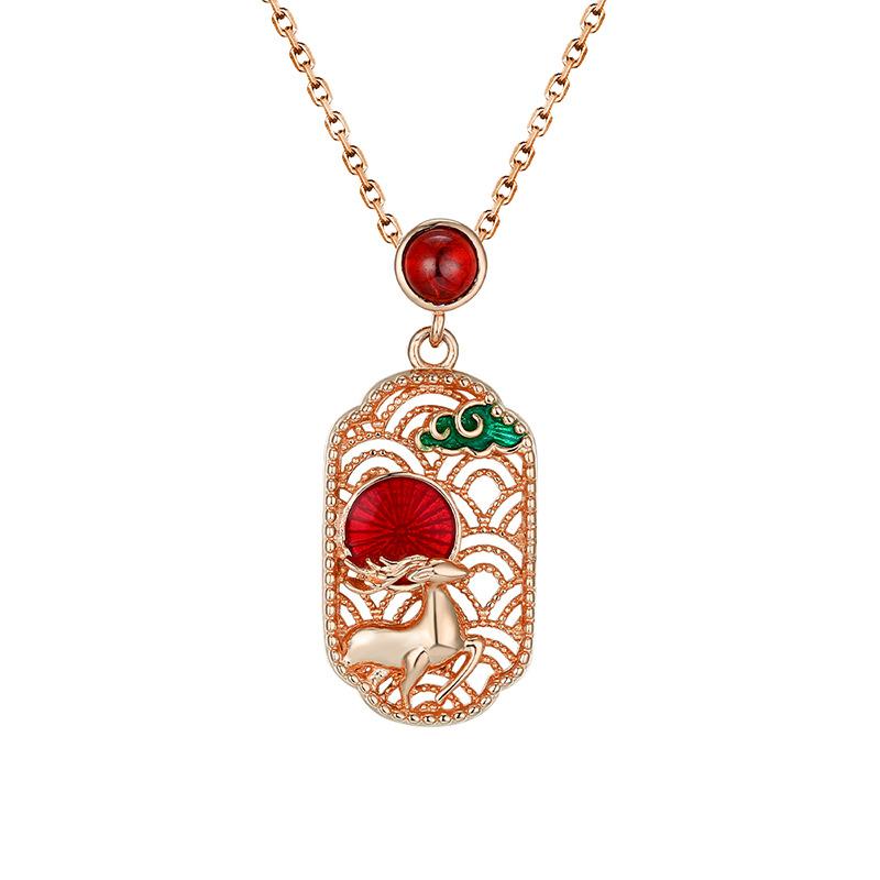 

New necklace women s versatile high-end ins style sterling silver jewelry high-end niche collarbone chain customization 925 silver рожевий колір золота