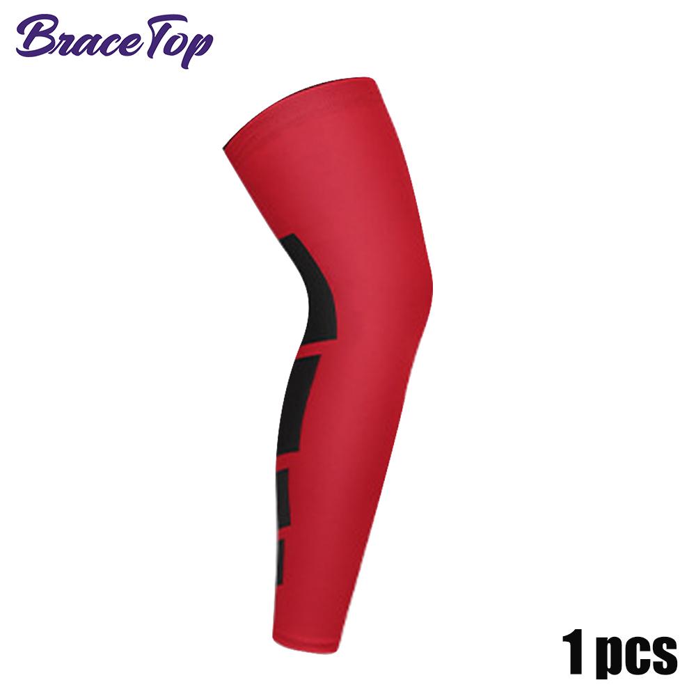 

Bracetop 1 Pc Super Elastic Basketball Leg Warmers Calf Area Thigh Compression Sleeves Knee Brace Soccer Volleyball Cycling Men Women L for weight 65-75kg